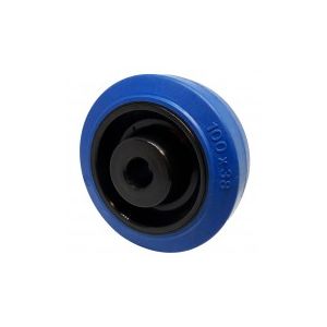 Blue Rubber Wheel 100mm x 15mm Plain Bore