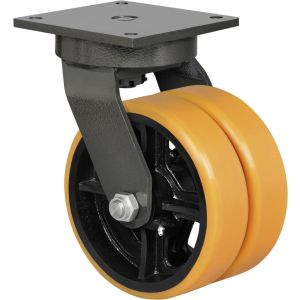 300mm Extra Heavy Duty Swivel Castors with Twin Fabricated Polyurethane Wheel 