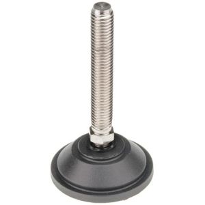 Conveyor Feet Zinc Plated M16 Thread Black 70mm Conical Base 1500kg Load 