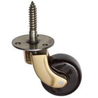 Brass Castors Screw Fitting Brown China Wheel