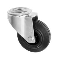 Black Rubber Castors Bolt Hole