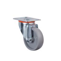 Pressed Steel Swivel Castors with Cast Iron Grey Wheel