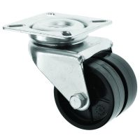 Top Plate Twin Plastic Wheel Swivel Castor