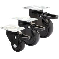 Black Designer Soft Running Castors Swivel with Brake