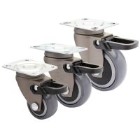 Grey Designer Soft Running Castors Swivel with Brake