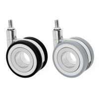 Twin Wheel Furniture Castors with Thread Black / Grey