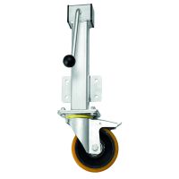 Heavy Duty Braked Jacking Castors with Polyurethane Wheel