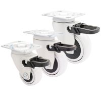 White Designer Soft Running Castors Swivel with Brake