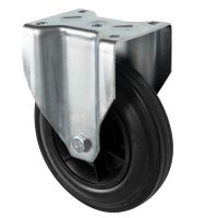 Black Rubber Fixed Castors 3360 Series