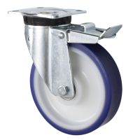 LAG Braked Heavy Duty Stainless Steel Castors with Soft Polyurethane Tyre