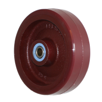 Red Polyurethane Wheels Cast Iron Taper Roller Bearing