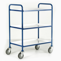 Small Tray Trolley with 3 White Trays